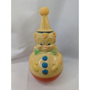 Sanitoy Clown Chime Ball Toy Roly Poly 1977